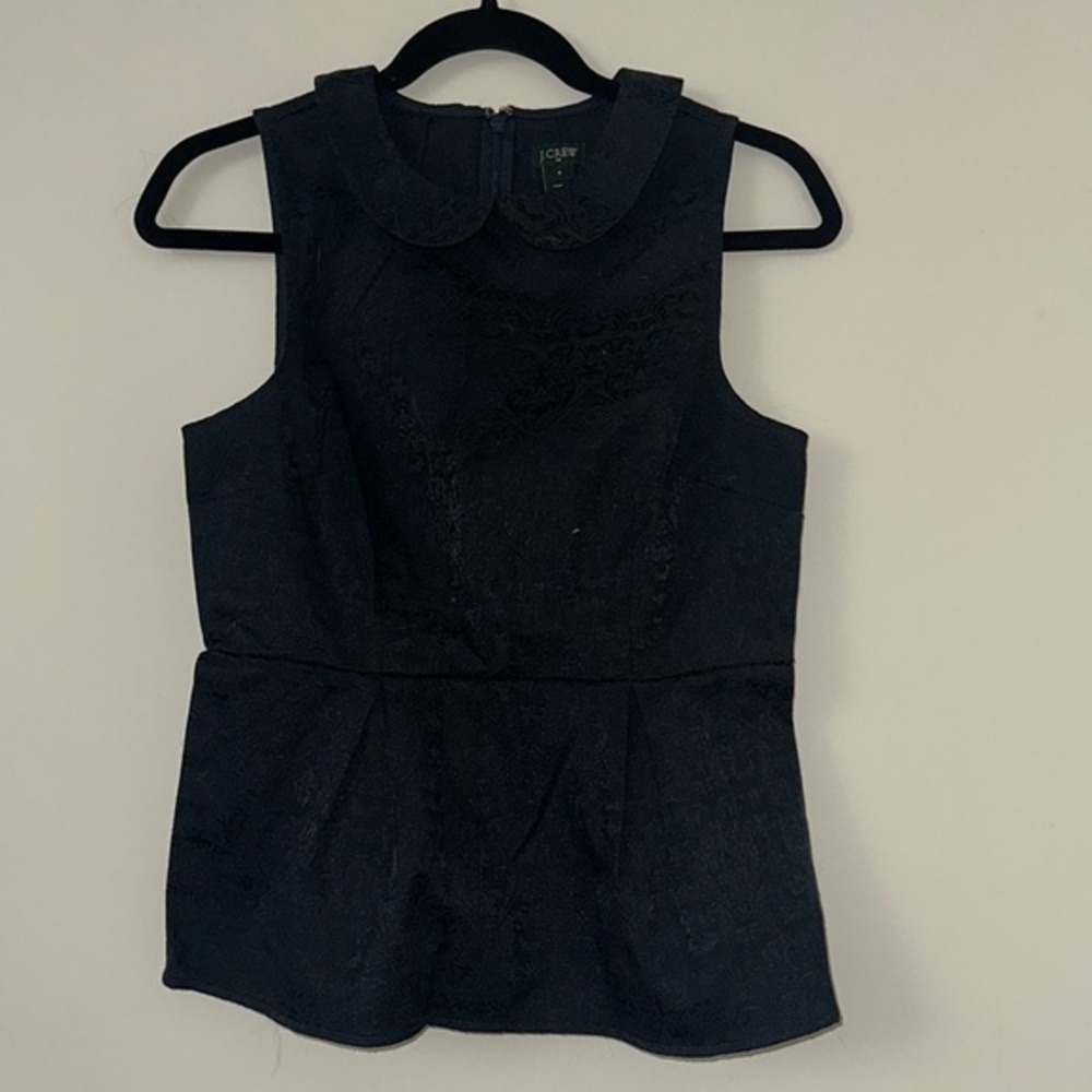 J. Crew peplum top. Navy blue